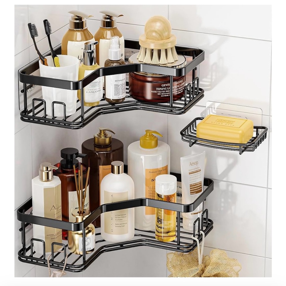 Black Bath Storage Organizer